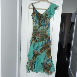 VNTG SIGNATURE BY ROBBIE BEE 1990s Beaded Flamenco Style Dress Size S/M 6